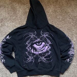 Black Hoodie with Purple Eye Design